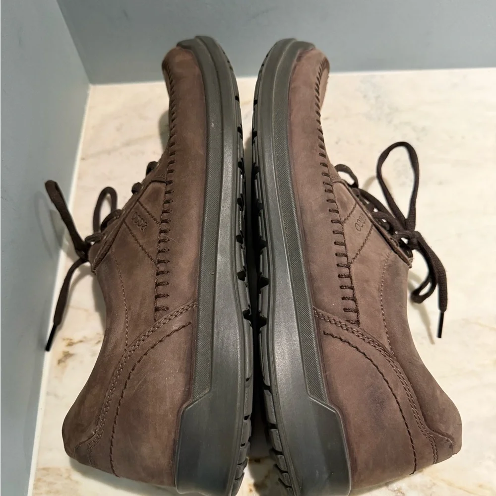 ECCO Oxford Lace Up Moc Toe Low Top Casual Shoes, size 46